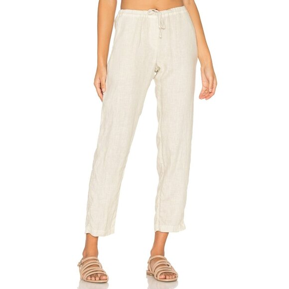 CP Shades Hampton Tapered Pants Linen Dune Natural Neutral Cropped Medium - Picture 1 of 11